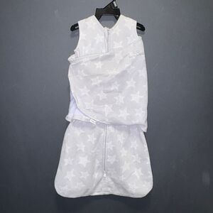 Halo Sleepsack Wearable Blanklet Swaddle Small 3-6m Grey White Stars Fleece